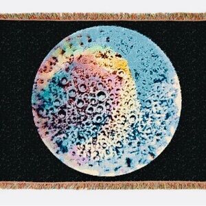 Colorful Fringed Woven Celestial Design Throw Blanket LG 80x60INCHES